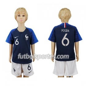 Camisetas Francia Pogba 6 Niño Primera Equipacion Mundial 2018